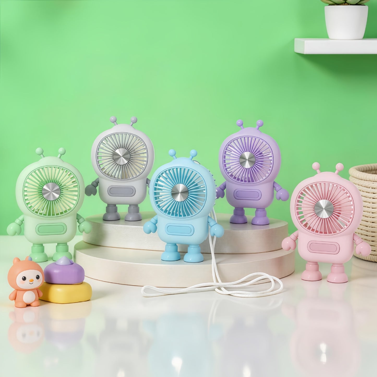 Damen Tragbarer Roboter-Ventilator mit USB-Ladefunktion und flexiblem Design Brehn