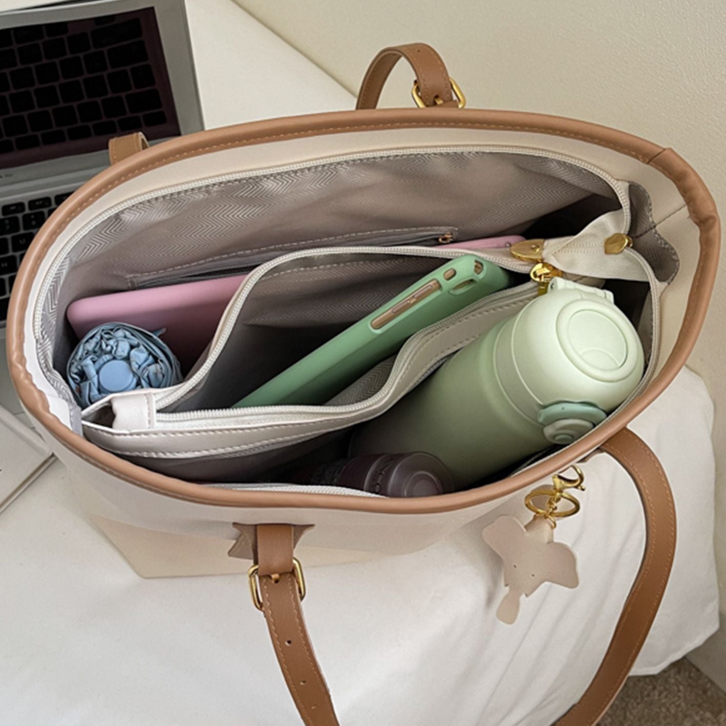 Elegante Leder Tote Bag Brehn