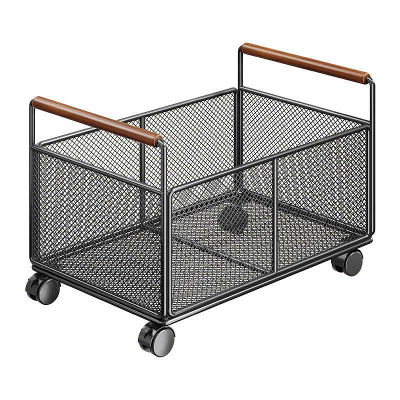 Rollwagen aus Mesh mit Holzgriffen
