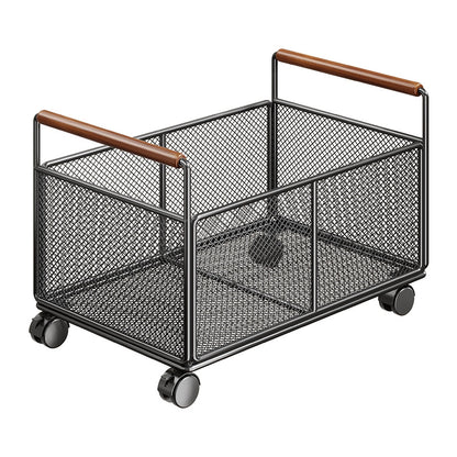 Rollwagen aus Mesh mit Holzgriffen