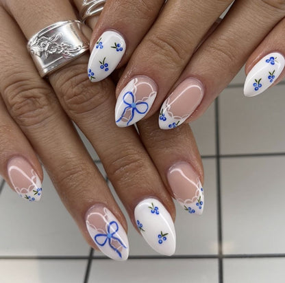Elegante Floral Stiletto Press-On Nägel