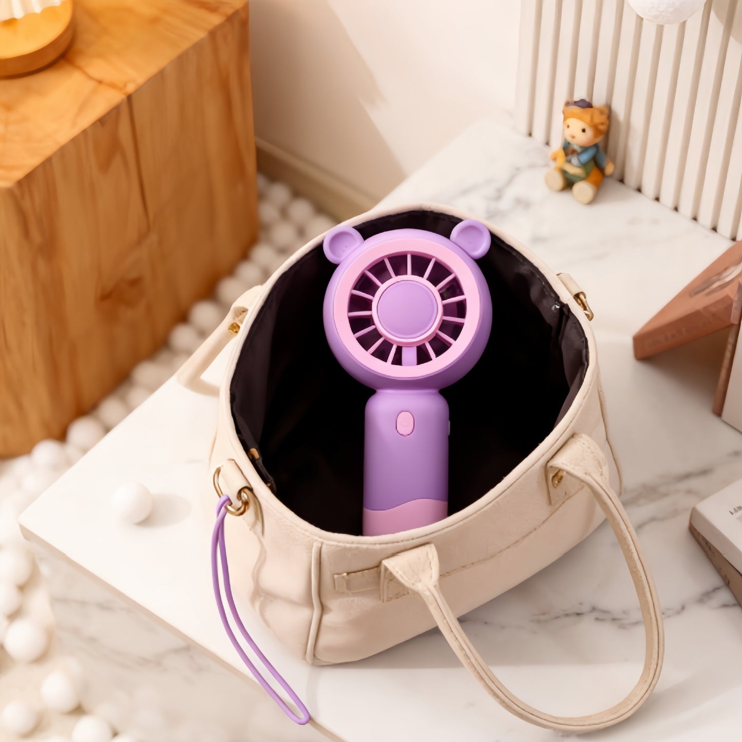 Damen tragbarer USB-Ventilator mit flexibler Halterung Brehn