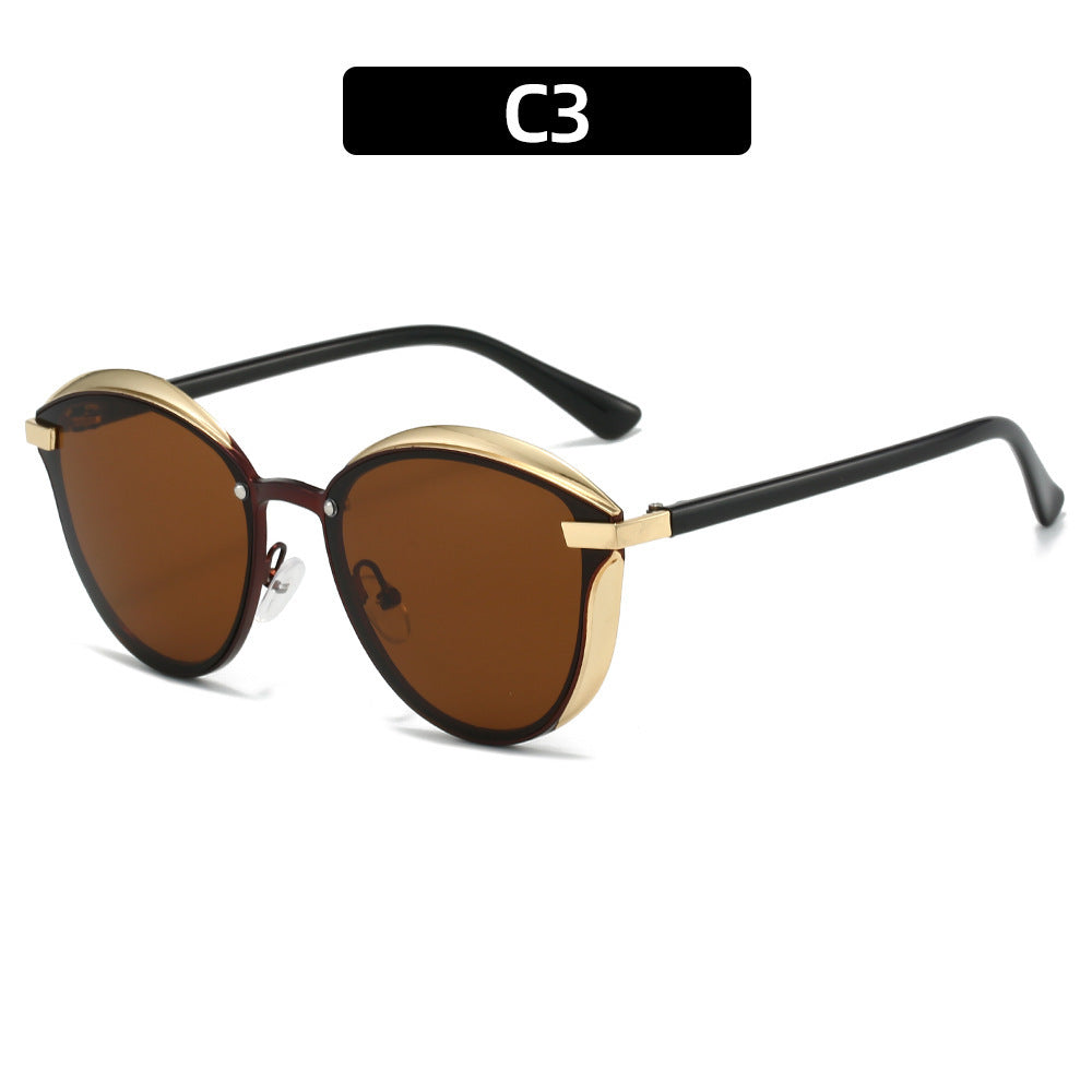 Damen Sonnenbrille mit luxuriösem Metallrahmen und harmonischer Kontur Brehn