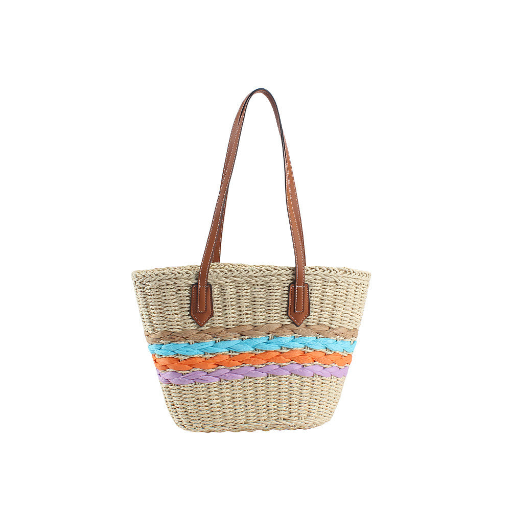 Handtasche mit Bunten Flechtdetails Brehn