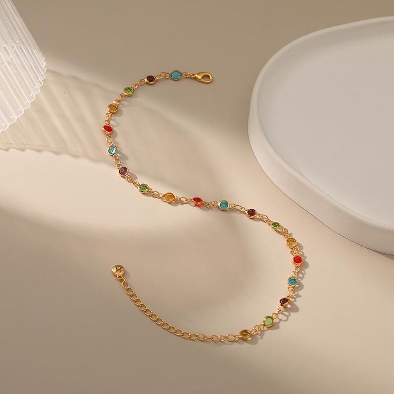 Bunte Edelstein Fußkette Brehn