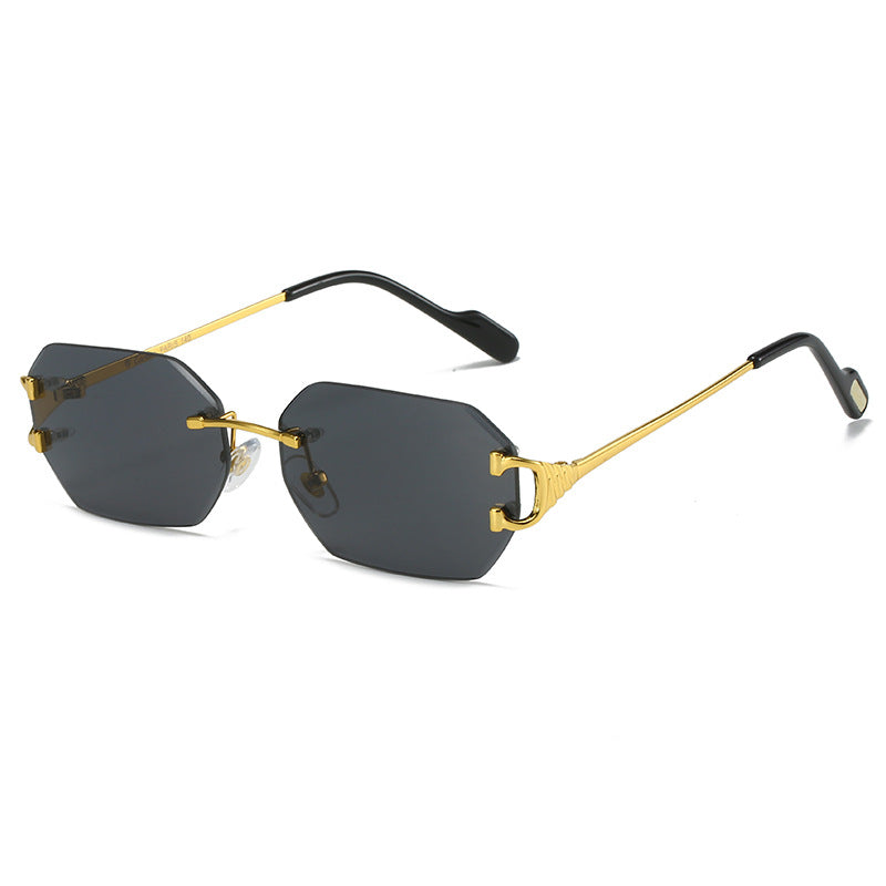 Damen moderne Oktagon-Sonnenbrille mit stylishem Metallrahmen und polarisierenden Gläsern Brehn
