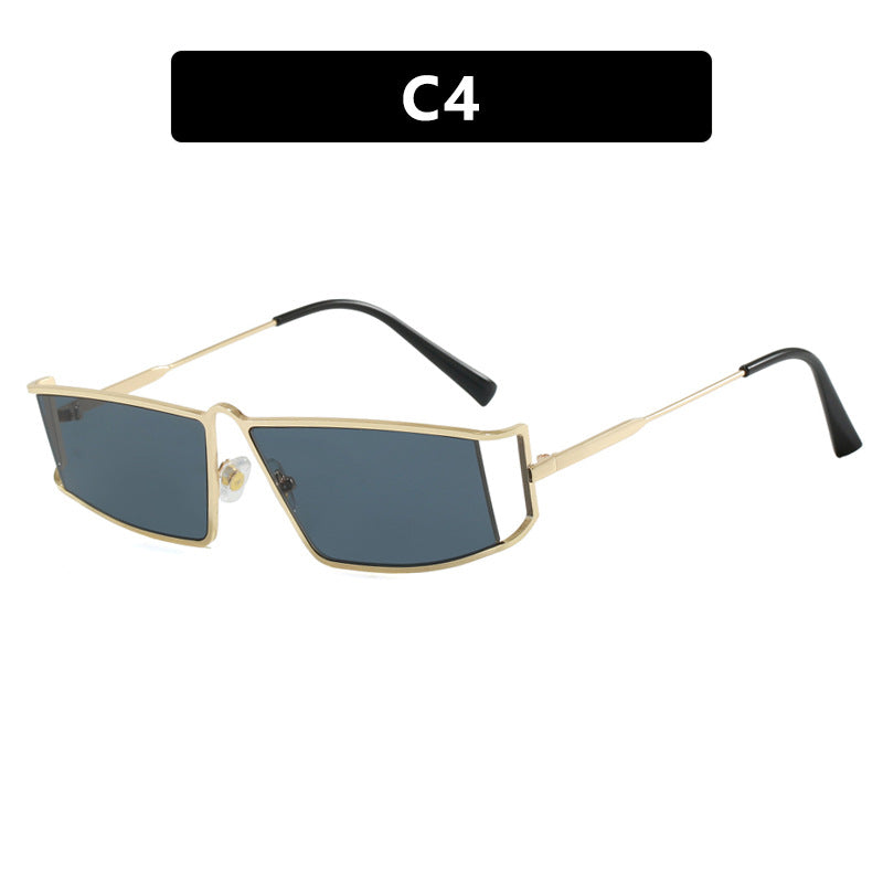 Damen trendige Sonnenbrille im futuristischen Design mit eckigen Gläsern Brehn