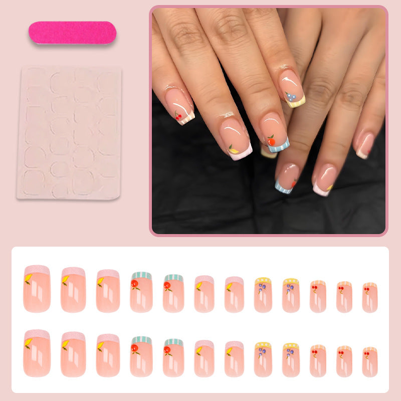 Kunstnagelset mit fröhlichen Obst-Designs und bunten Akzenten Brehn