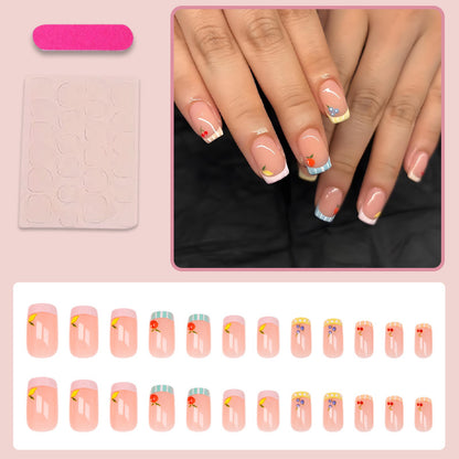 Kunstnagelset mit fröhlichen Obst-Designs und bunten Akzenten Brehn