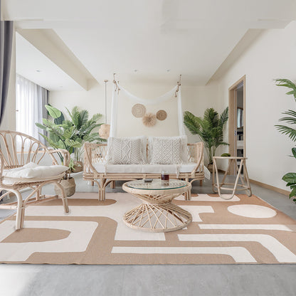 Moderner flachgewebter Wohnzimmer-Teppich mit abstraktem geometrischem Design Brehn