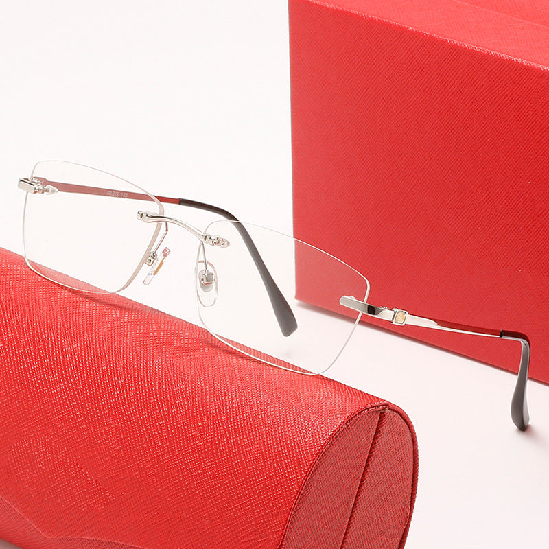 Damen modische Halbrahmen-Sonnenbrille mit stilvollem Metallrahmen Brehn