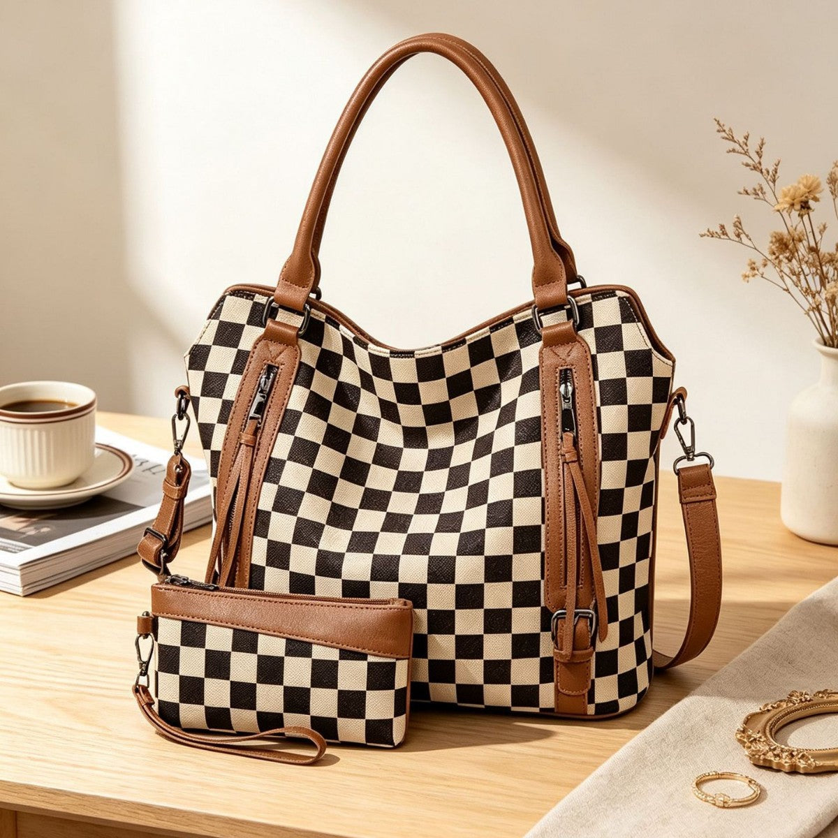 Modische Handtasche mit Praktischem Zubehör Brehn