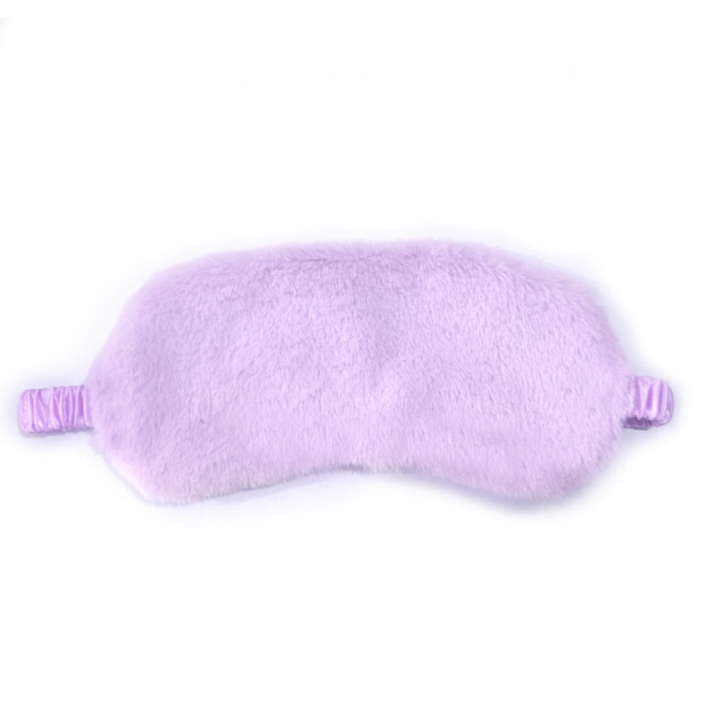 Damen nan flauschige ergonomische Augenmaske mit verstellbarem Satinband und weichem Kunstfellbezug Brehn