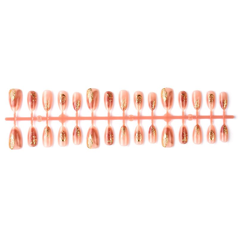 Elegantes Goldakzentiertes Press-On Nagelkunstset Brehn