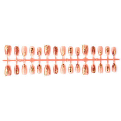 Elegantes Goldakzentiertes Press-On Nagelkunstset Brehn