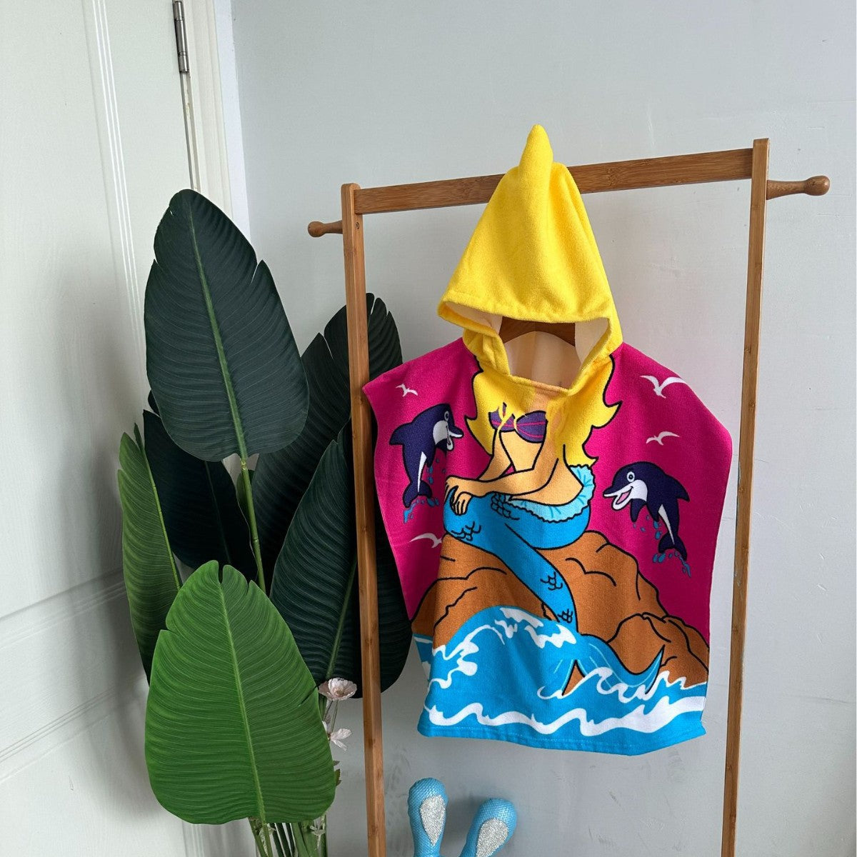 Kinder Haifisch-Design Kapuzenhandtuch Poncho Brehn