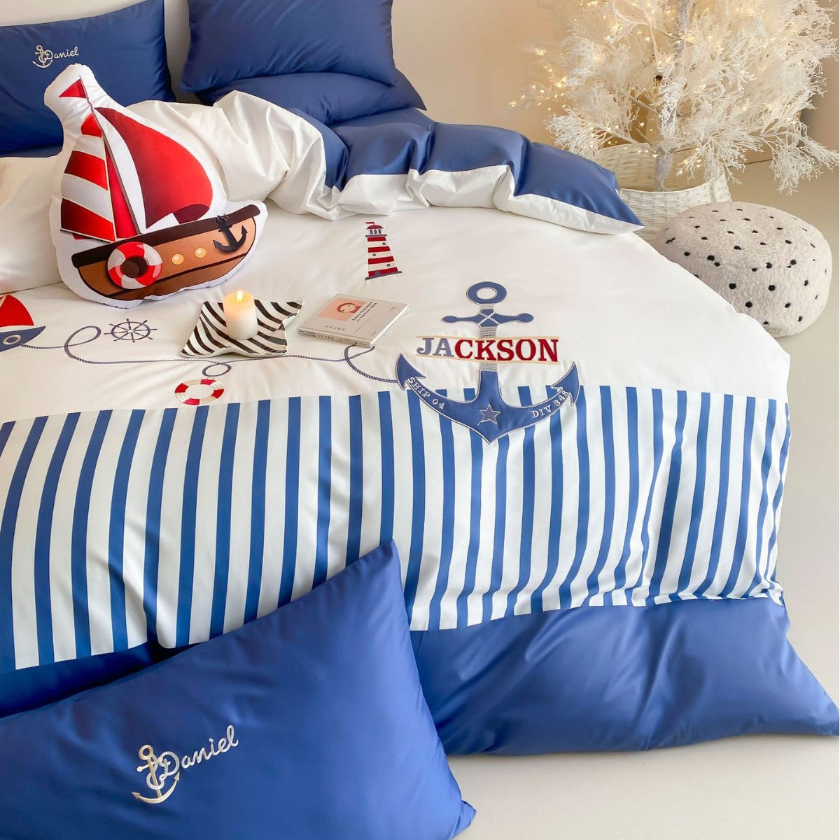 Maritimes Kinderbettwäsche-Set