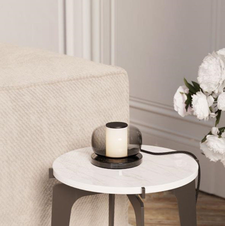 Moderne Glas- und Marmor-Tischlampe