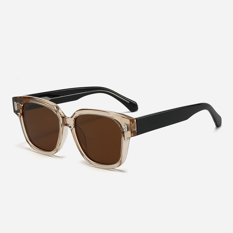 Damen Designer-Sonnenbrille mit quadratischem Rahmen und braunen Gläsern Brehn