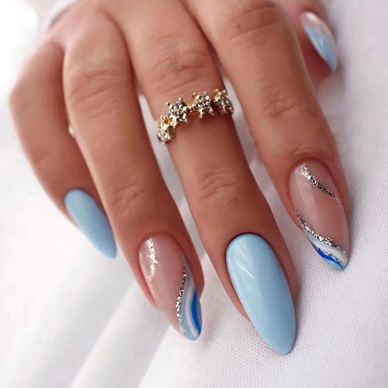 Glamouröse Glitzer-Stiletto Press-On Nägel Brehn