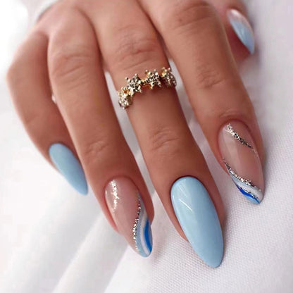 Glamouröse Glitzer-Stiletto Press-On Nägel Brehn