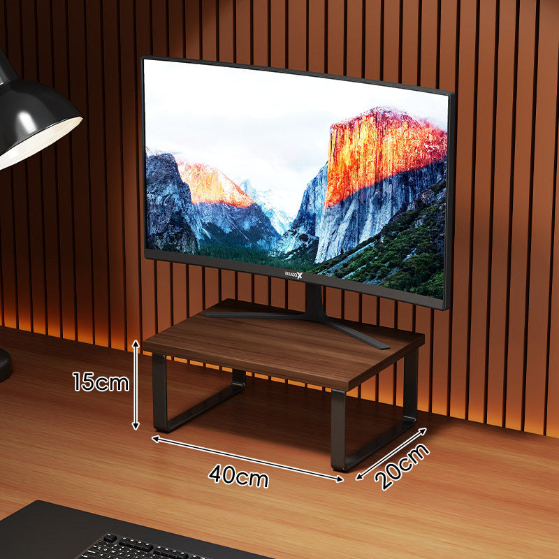 Erhöhter Holzoberfläche Metall Monitorständer mit Unterlage-Regal