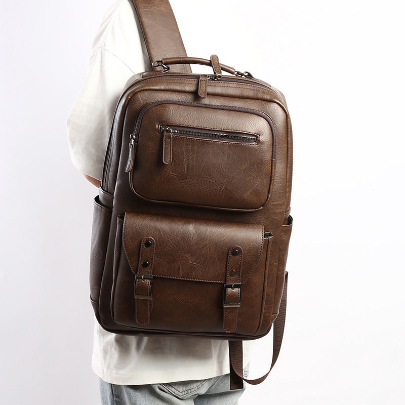 Stylischer Mehrzweck-Leder-Rucksack Brehn