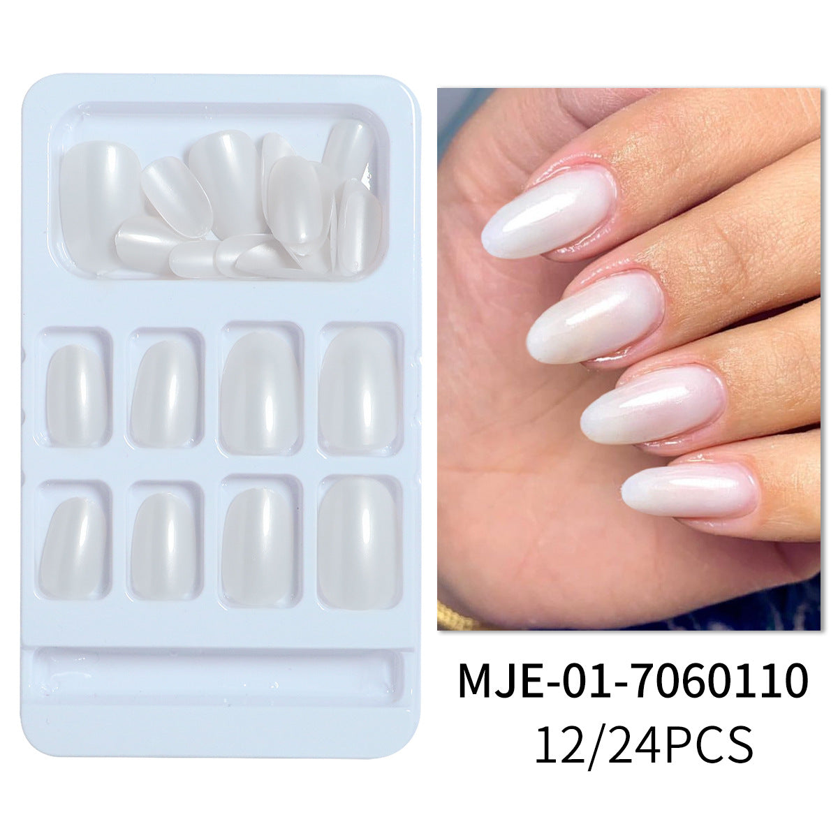 Premium Glänzende Mandelförmige Press-On Nagelspitzen Brehn