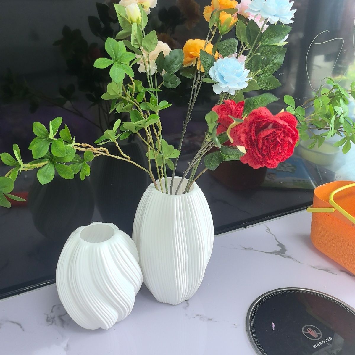 Dekorative gerippte Keramikvase Brehn