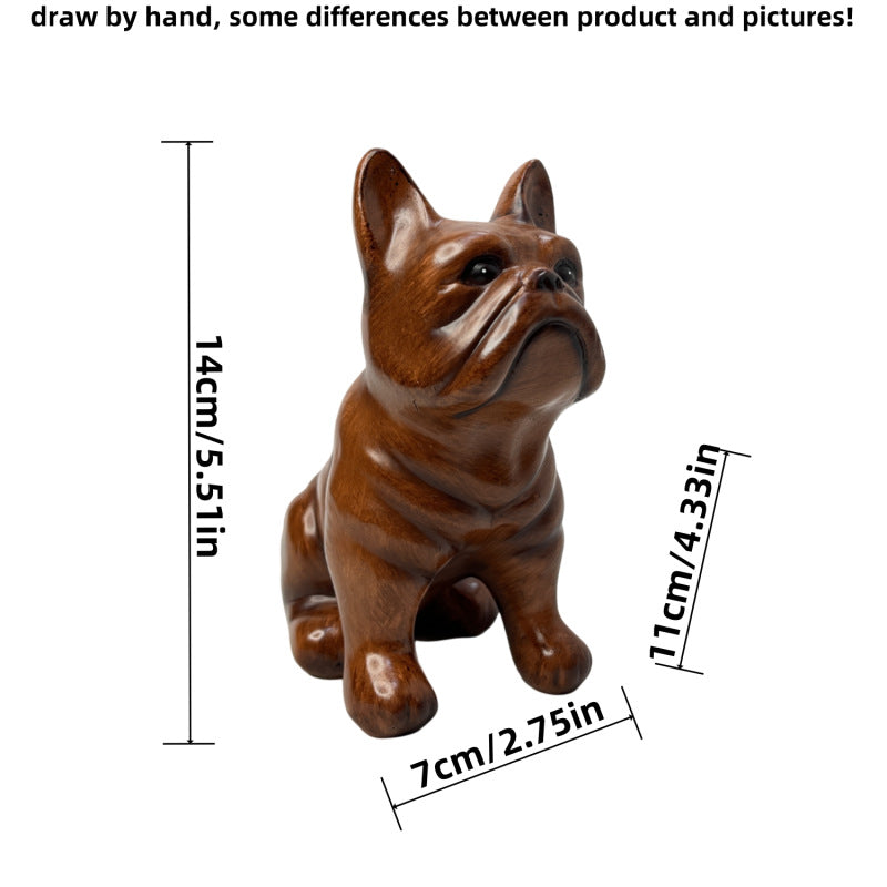 Kreative Bulldoggenfigur aus handbemaltem Kunstharz Brehn