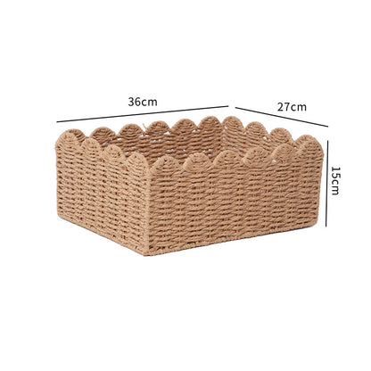 Woven Storage Basket with Decorative Scalloped Edge Brehn