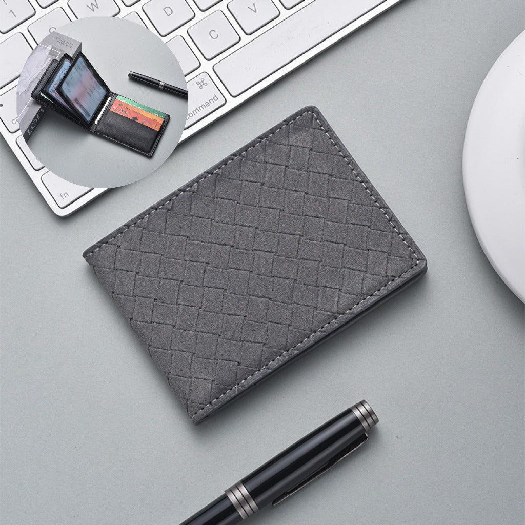 Stylische Woven Leather Cardholder Brehn