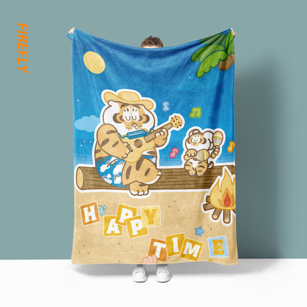 Weiches Plüsch-Wurfdecke mit Cartoon-Tiger-Thema