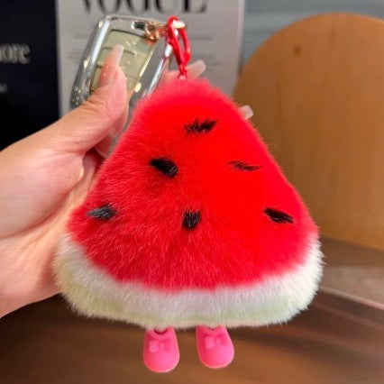 Plüsch-Wassermelonen-Themen-Schlüsselanhänger-Set Brehn