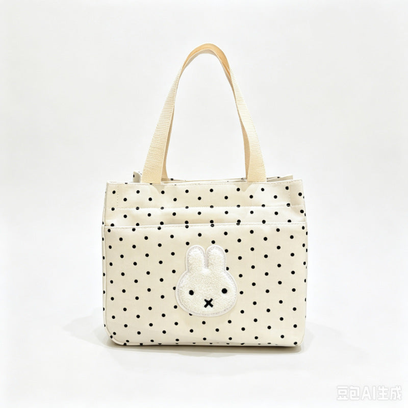 Canvas-Shopper mit Niedlichen Hasenapplikationen Brehn