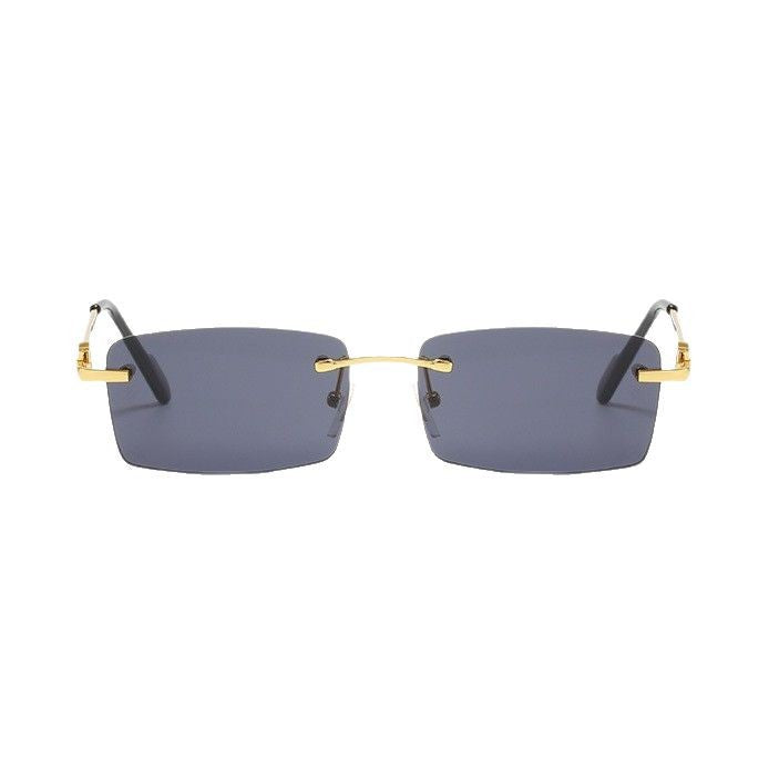 Damen rechteckige Designer-Sonnenbrille mit elegantem Metallrahmen Brehn