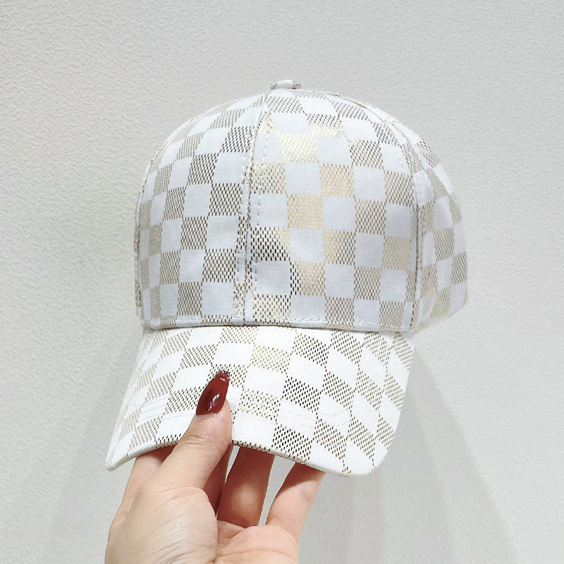 Damen Mesh Karo Baseball Cap Brehn