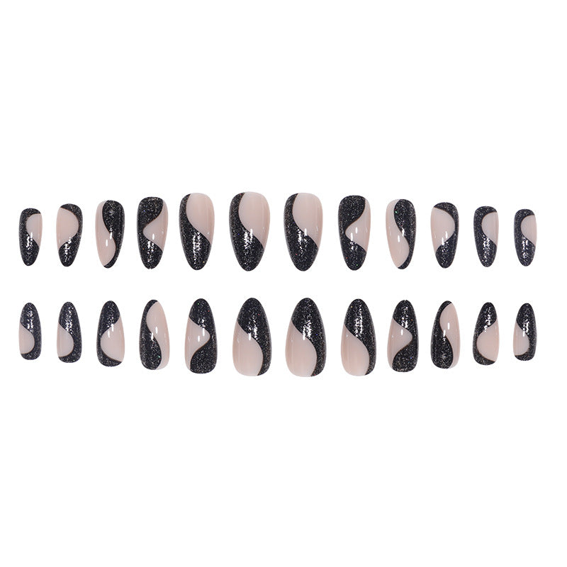 Glamouröse abstrakte Stiletto Press-On Nägel Brehn