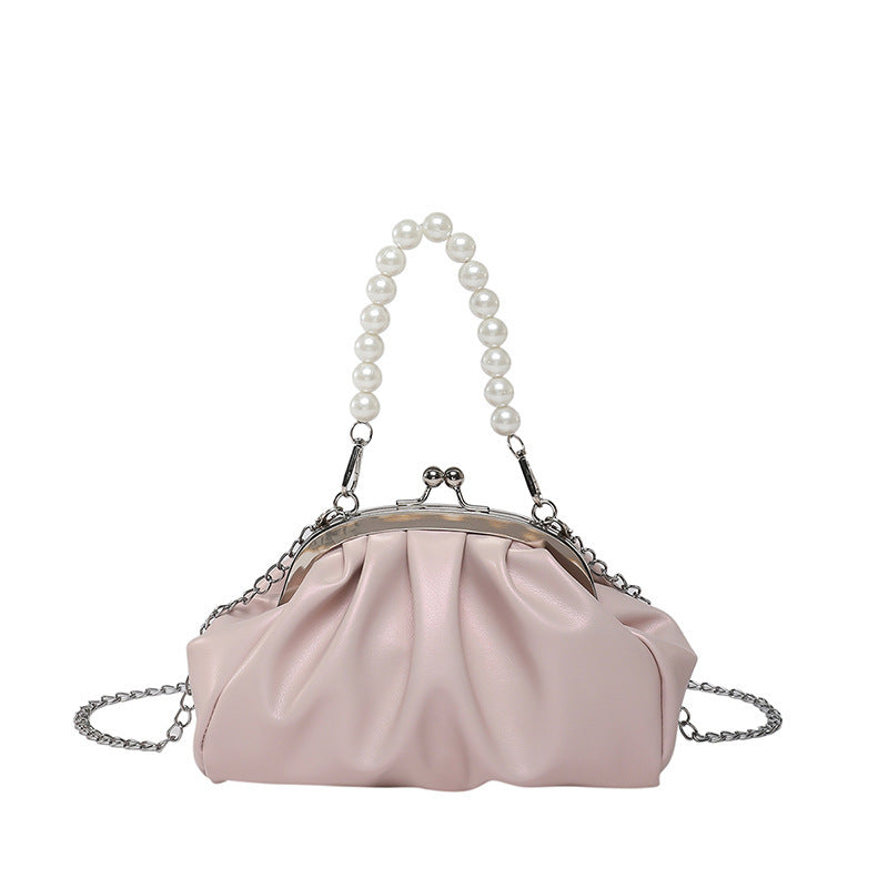 Elegante Clutch-Handtasche mit Perlenkette Brehn