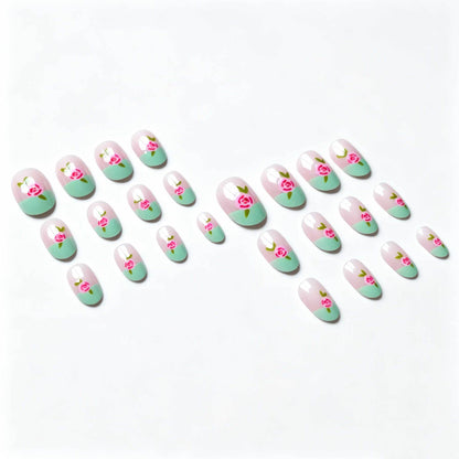 Künstlerisches floral Gel Nagelkunst