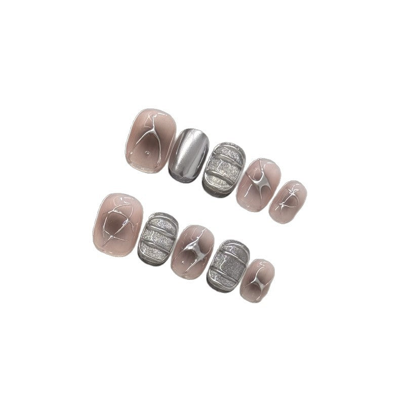 Elegantes abstraktes Press-On-Nagelkunst-Set Brehn