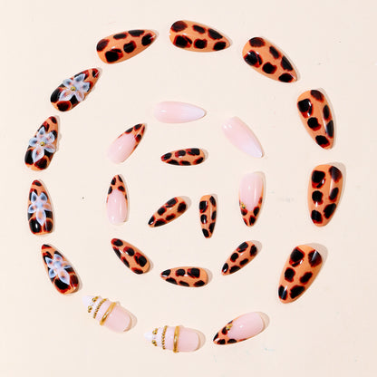 3D Floral Design Stiletto Nail Art Extensions Brehn