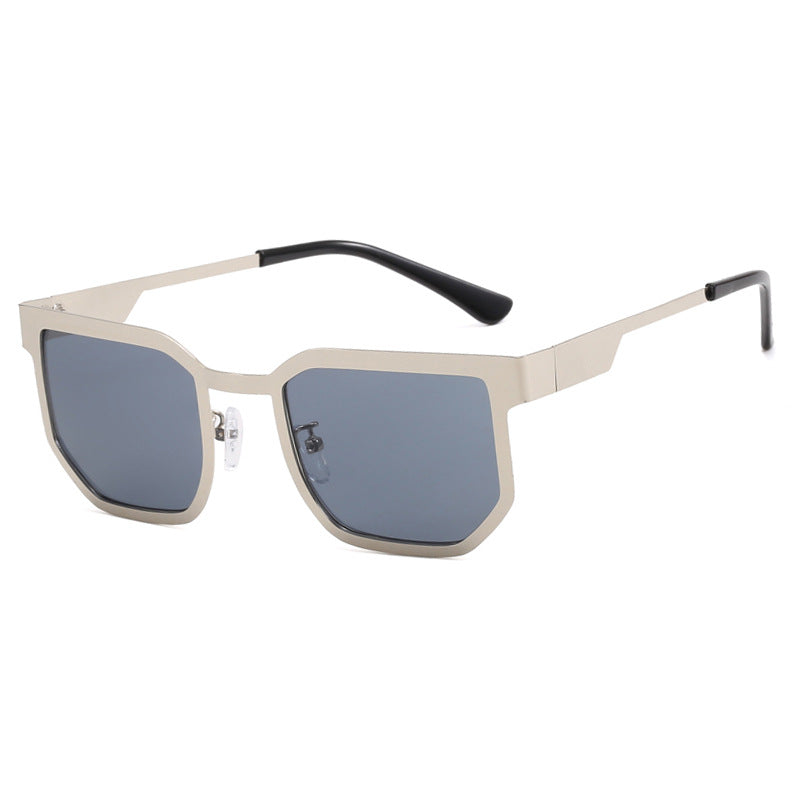 Damenmoderne Sonnenbrille im trendigen rechteckigen Design mit schmalem Metallrahmen Brehn