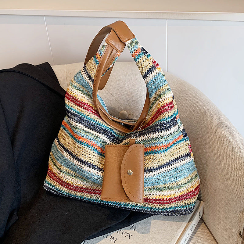 Bohemian Geflochtene Strohtasche