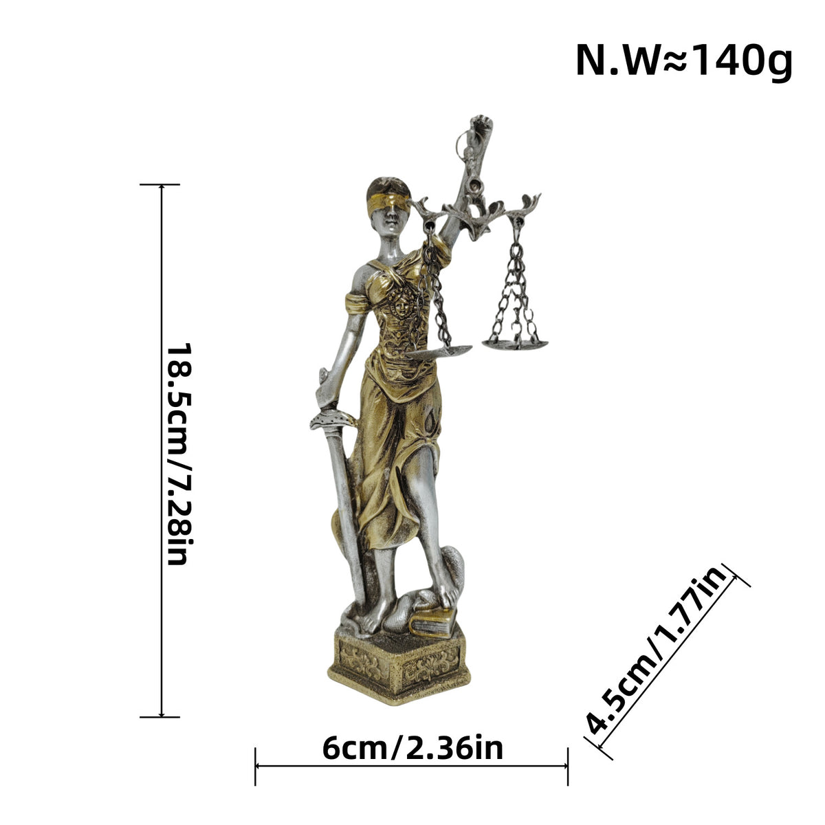 Elegante Statue der Justitia in kunstvollen Details Brehn