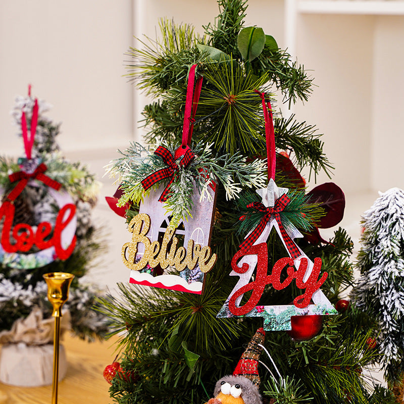 Dekoratives Holzschild mit Weihnachtsbotschaft Brehn
