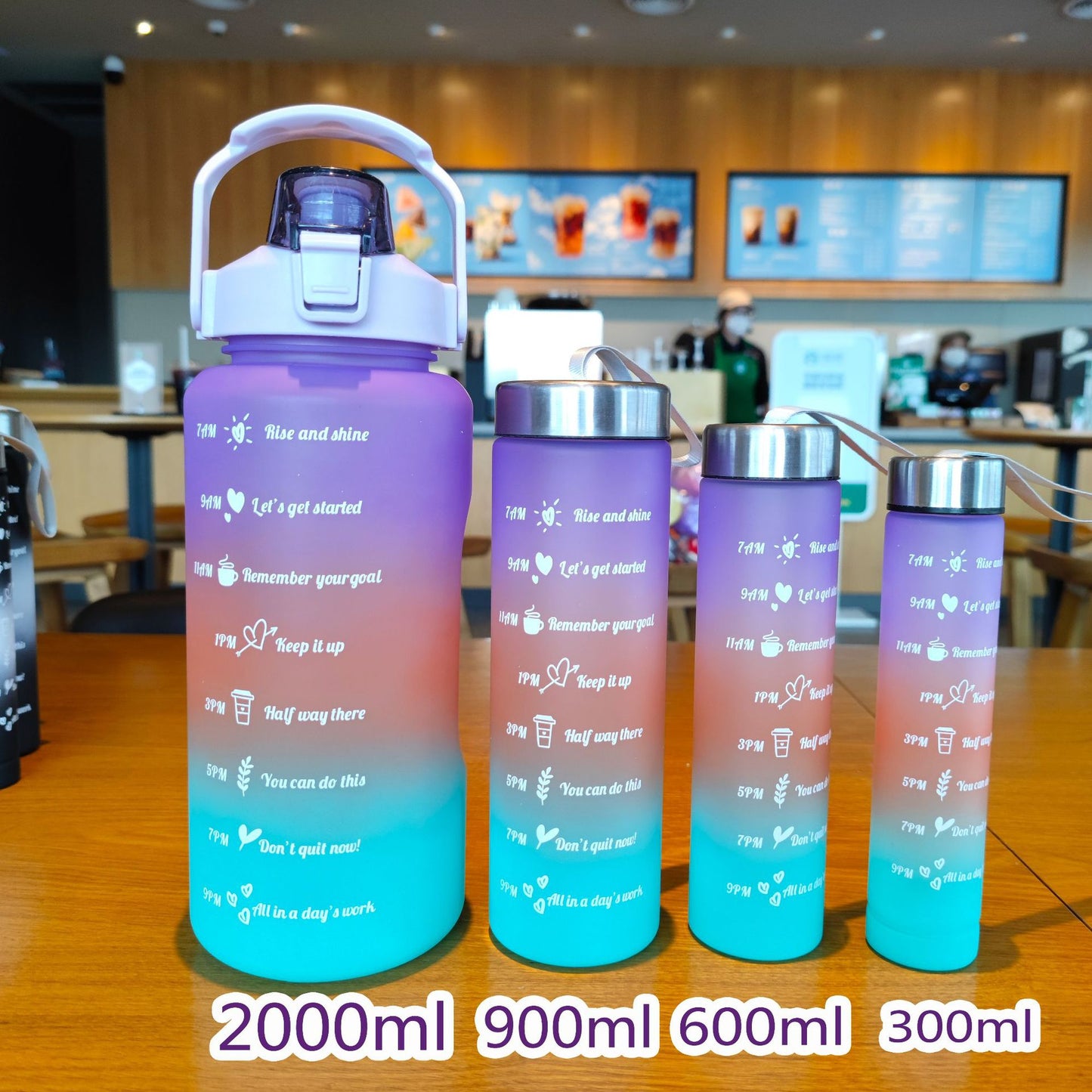 Damen Motivations-Trinkflasche mit Zeitskala und ergonomischem Design Brehn