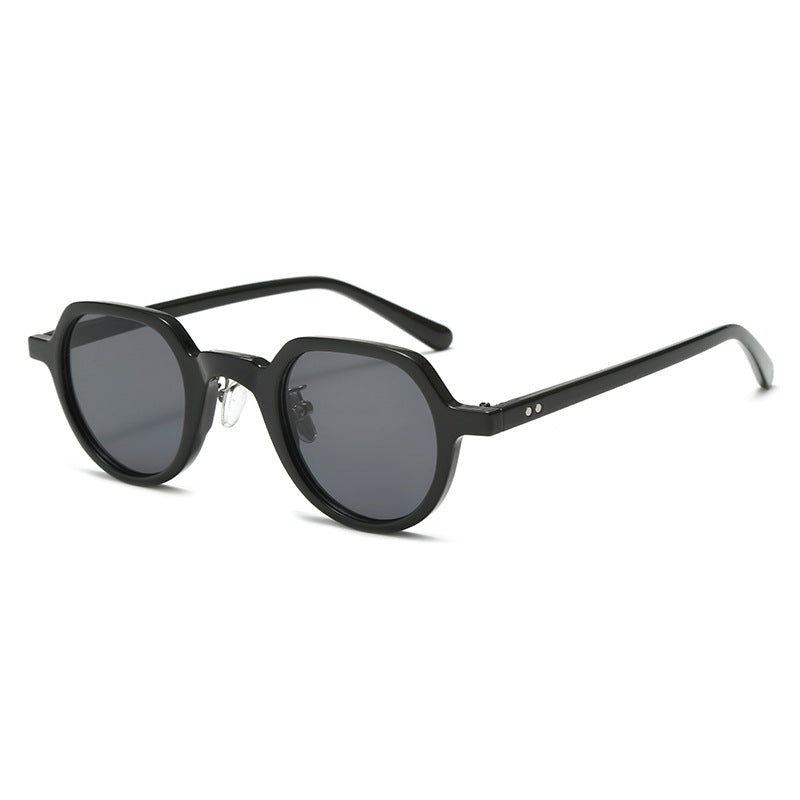 Damen runde Sonnenbrille mit modernem Kunststoffrahmen und UV-Schutz Brehn