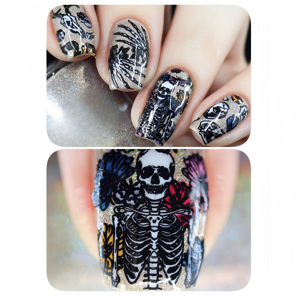 Kreatives Skelett-Nageldesign Brehn