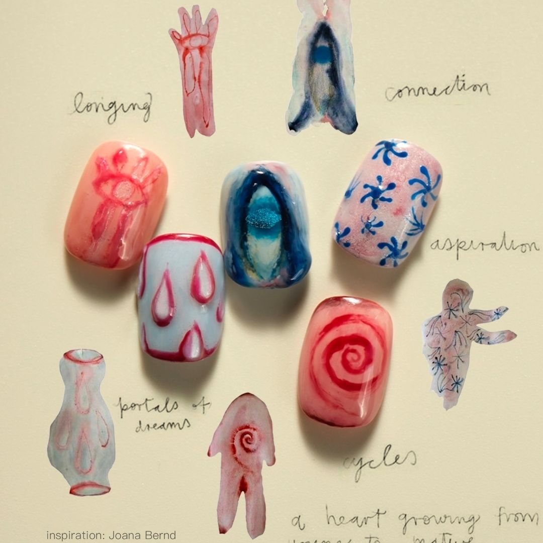 Künstlerisches Kaffee-inspiriertes Press-On Nagelkunst Set Brehn